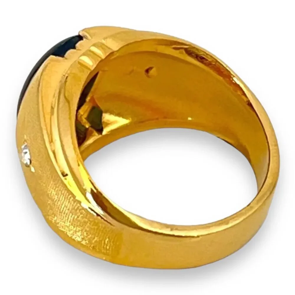 Vintage 1960s Clark & Coombs Abalone Ring Size 7 14KT Gold Plate - 14O